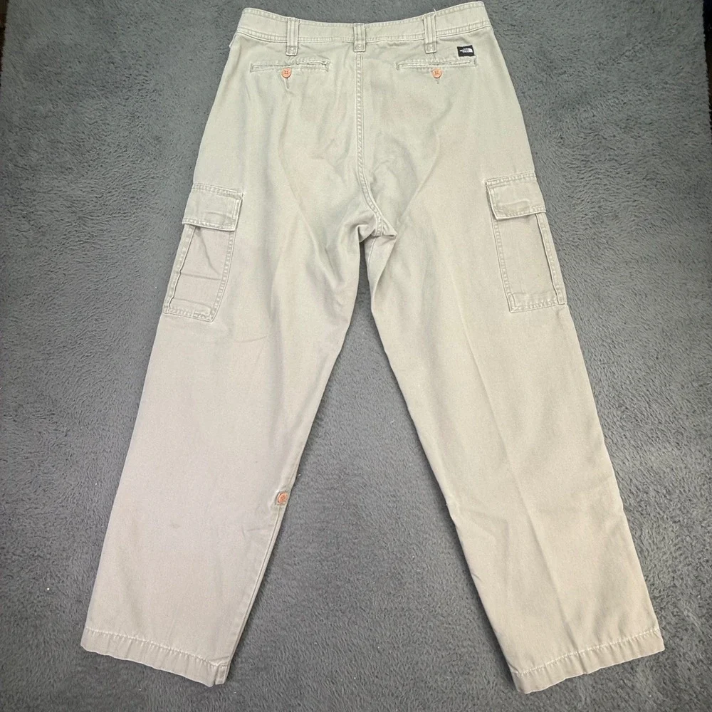 The North Face Cargo Pants Mens 34 Khaki Tan Cotton Canvas Roll Up Hiking 2938